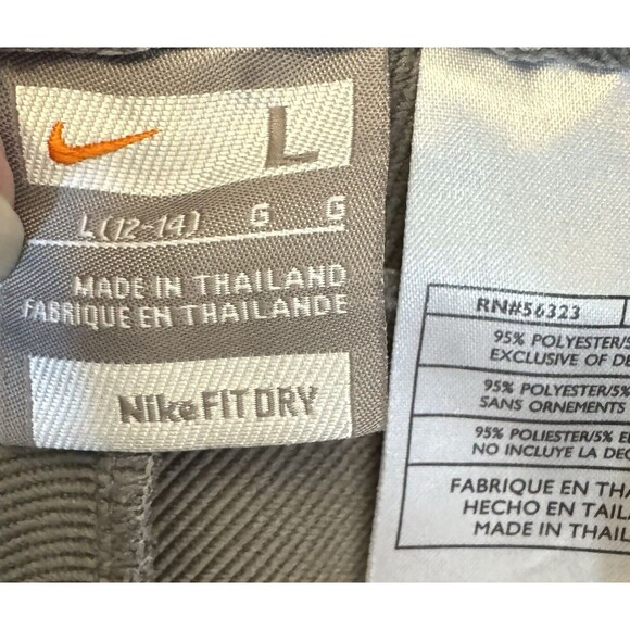 Nike Pants Women Large 12-14‎ Gray Legging Cropped Stretch Pull On Fit Dry - Picture 9 of 10